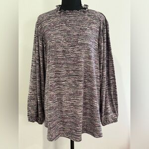 New LuLaRoe “Clara” L Purple Space-Dye Long Sleeve Top 110